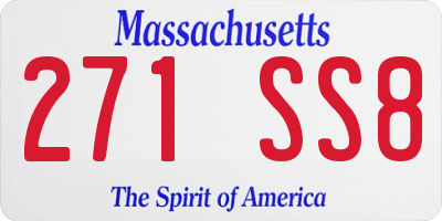 MA license plate 271SS8