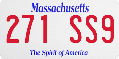 MA license plate 271SS9