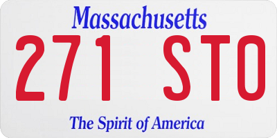 MA license plate 271ST0