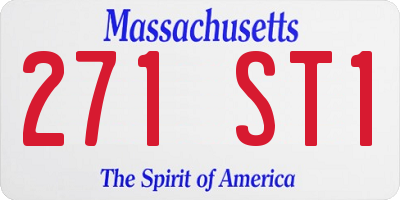 MA license plate 271ST1