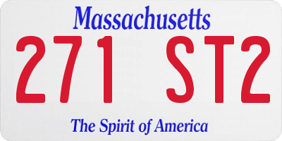 MA license plate 271ST2