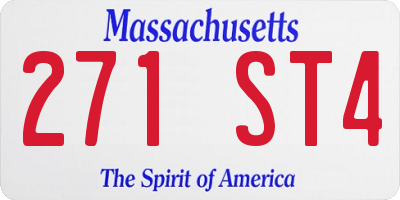 MA license plate 271ST4