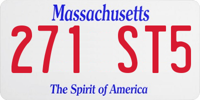 MA license plate 271ST5