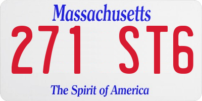 MA license plate 271ST6