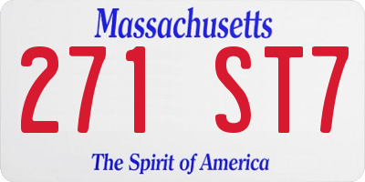 MA license plate 271ST7