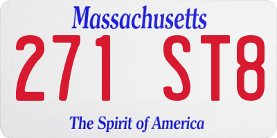 MA license plate 271ST8
