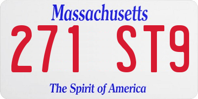 MA license plate 271ST9