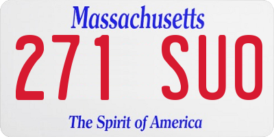 MA license plate 271SU0