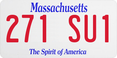 MA license plate 271SU1