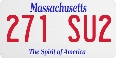 MA license plate 271SU2
