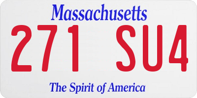 MA license plate 271SU4