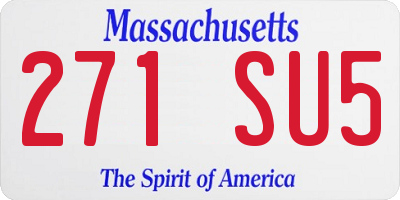 MA license plate 271SU5