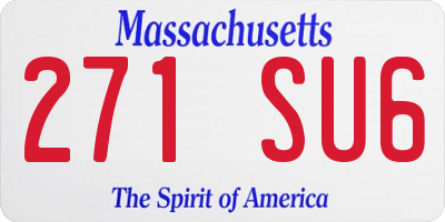 MA license plate 271SU6
