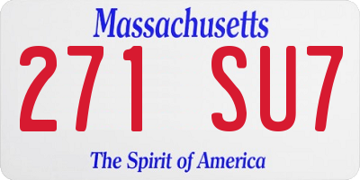 MA license plate 271SU7