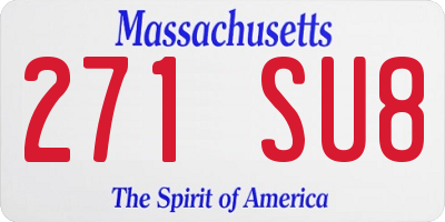 MA license plate 271SU8