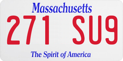 MA license plate 271SU9