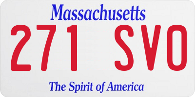 MA license plate 271SV0