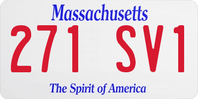 MA license plate 271SV1