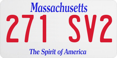 MA license plate 271SV2