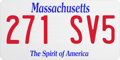 MA license plate 271SV5