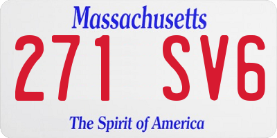 MA license plate 271SV6