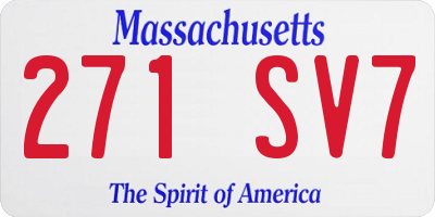 MA license plate 271SV7