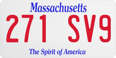 MA license plate 271SV9
