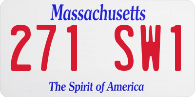 MA license plate 271SW1