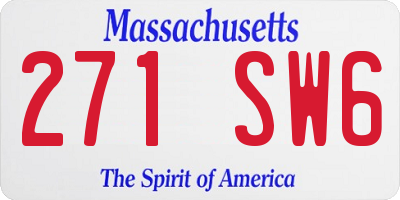 MA license plate 271SW6