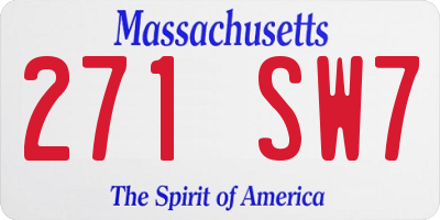 MA license plate 271SW7