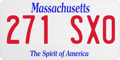 MA license plate 271SX0