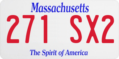 MA license plate 271SX2