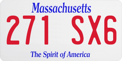 MA license plate 271SX6