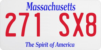 MA license plate 271SX8