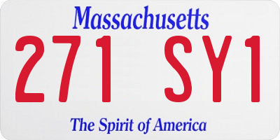 MA license plate 271SY1