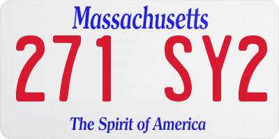 MA license plate 271SY2