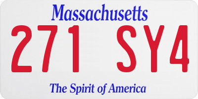 MA license plate 271SY4