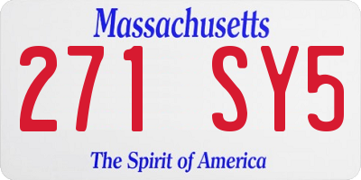 MA license plate 271SY5