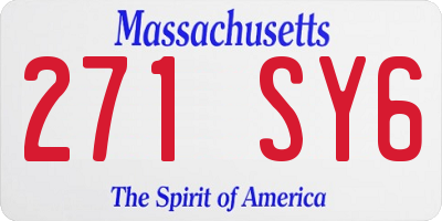 MA license plate 271SY6