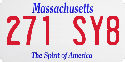 MA license plate 271SY8
