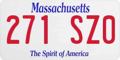 MA license plate 271SZ0