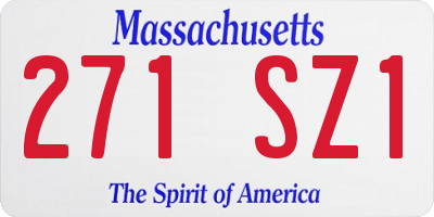 MA license plate 271SZ1
