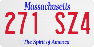 MA license plate 271SZ4