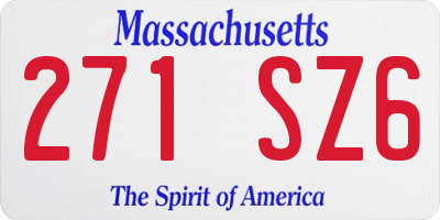 MA license plate 271SZ6