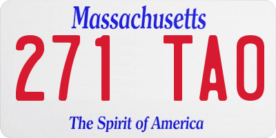 MA license plate 271TA0