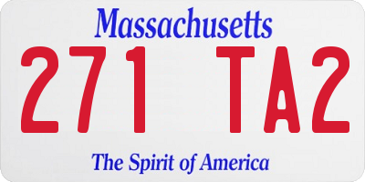 MA license plate 271TA2