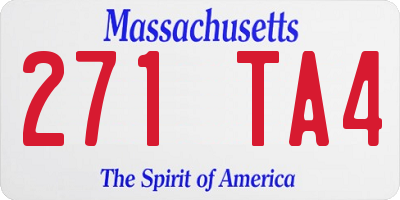 MA license plate 271TA4