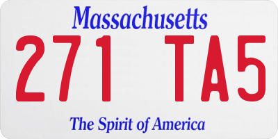 MA license plate 271TA5
