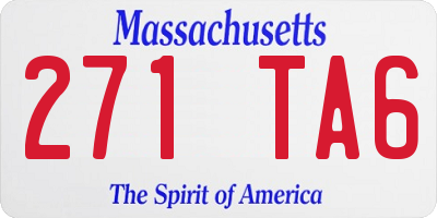 MA license plate 271TA6