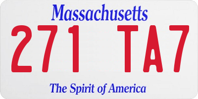 MA license plate 271TA7